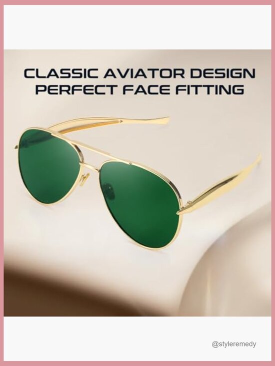 Gold Aviator Sunglasses Polarized UV400 Metal Frame main image 5